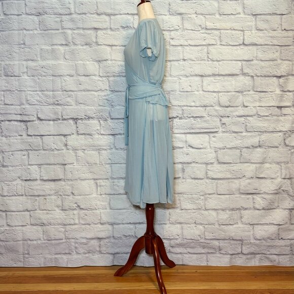 Calypso Christiane Celle Light Blue Silk Wrap Dress - Picture 3 of 6